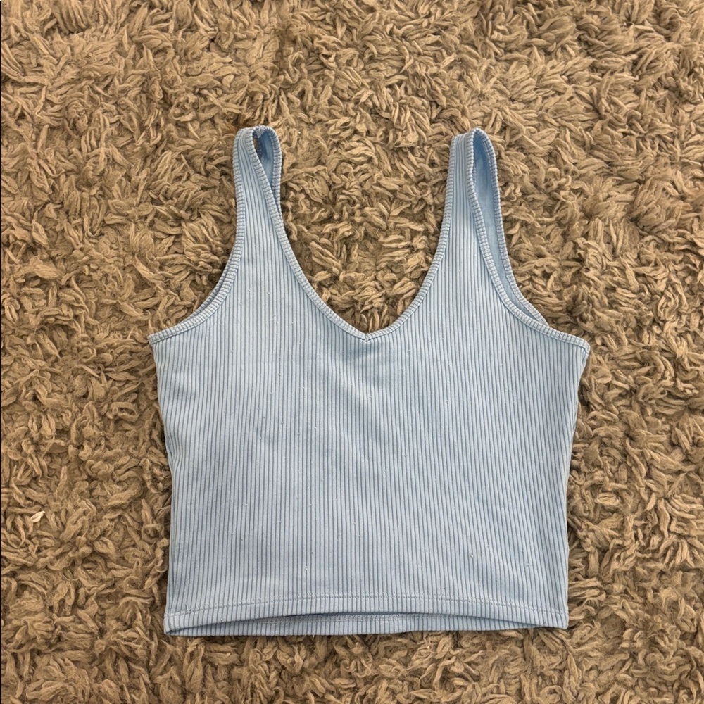 Hollister Cute Light Blue Ribbed Tank Top